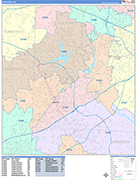 High Point  Wall Map Color Cast Style